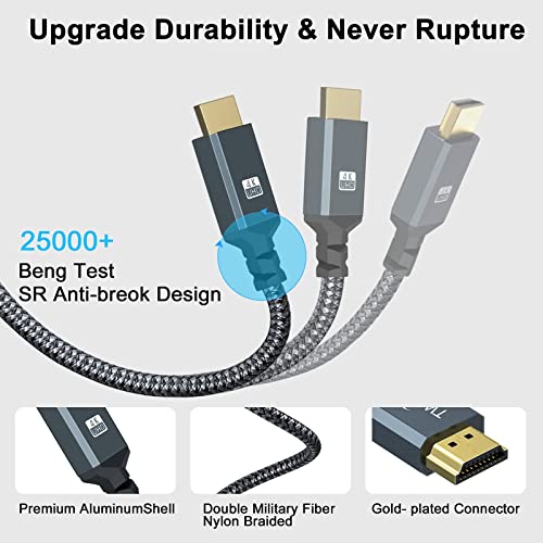 Twozoh HDMI Extension Cable 1FT, Male to Female Cord, HDMI 2.0 Cable Adapter Support 4K@60Hz 3D HDR - Image 5