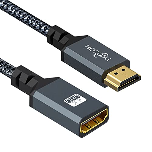 Twozoh HDMI Extension Cable 1FT, Male to Female Cord, HDMI 2.0 Cable Adapter Support 4K@60Hz 3D HDR - Image 1