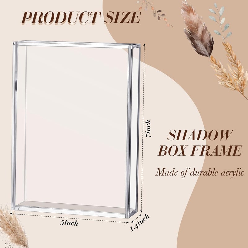 TPGP Barydat 2 Pcs Acrylic Shadow Boxes Display Cases, Clear Acrylic Shadow Box DIY Frame, 5 x 7'' - Image 2
