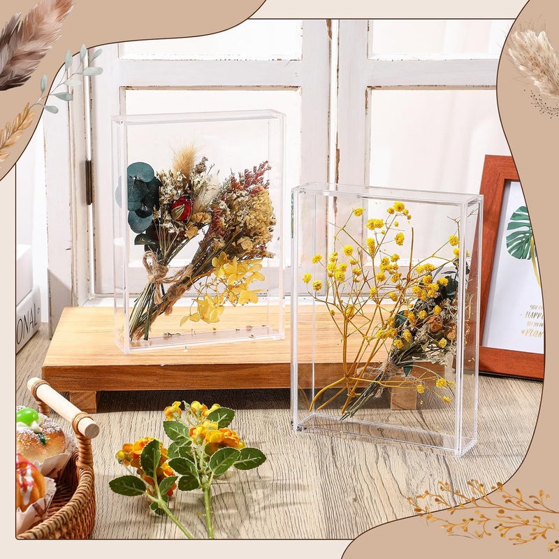 TPGP Barydat 2 Pcs Acrylic Shadow Boxes Display Cases, Clear Acrylic Shadow Box DIY Frame, 5 x 7'' - Image 5