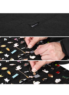 KASTWAVE Wall Hanging Brooch Pin Organizer, Pin Collection Case, Brooch Collection Storage Holder, Enamel Pin Display and Brooch Collection Storage Holder for Women or Men, up to 96 Pins (Organizer Only)Black  - Image 3