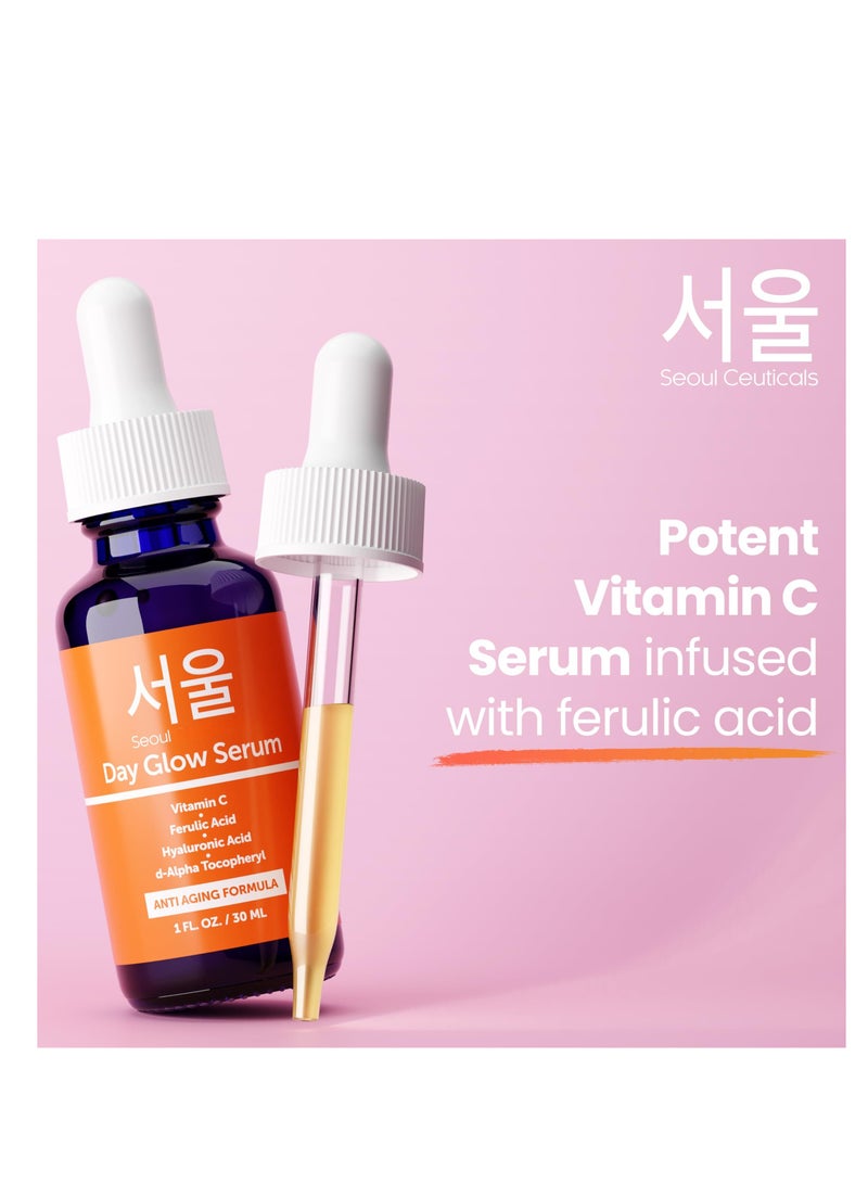 Seoul Ceuticals Korean Skin Care 20% Vitamin C Hyaluronic Acid Serum + CE Ferulic Acid - Potent Anti Aging - Image 3