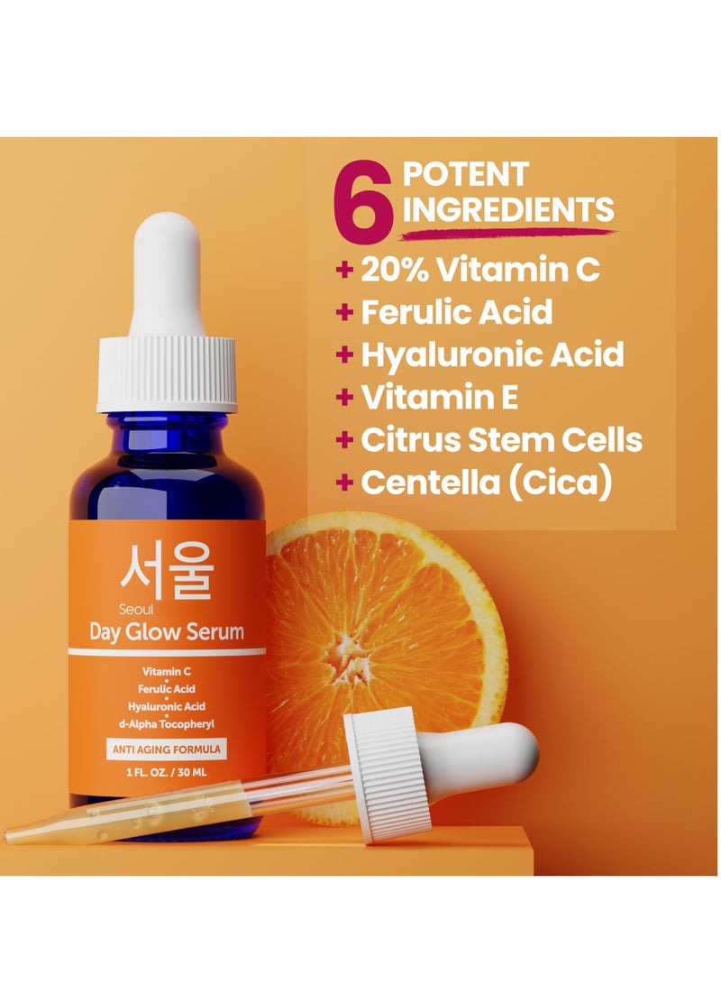 Seoul Ceuticals Korean Skin Care 20% Vitamin C Hyaluronic Acid Serum + CE Ferulic Acid - Potent Anti Aging - Image 5