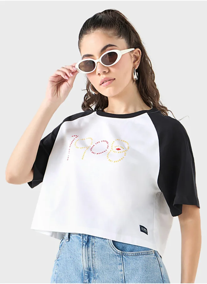 لي كوبر Printed Crew Neck T-Shirt