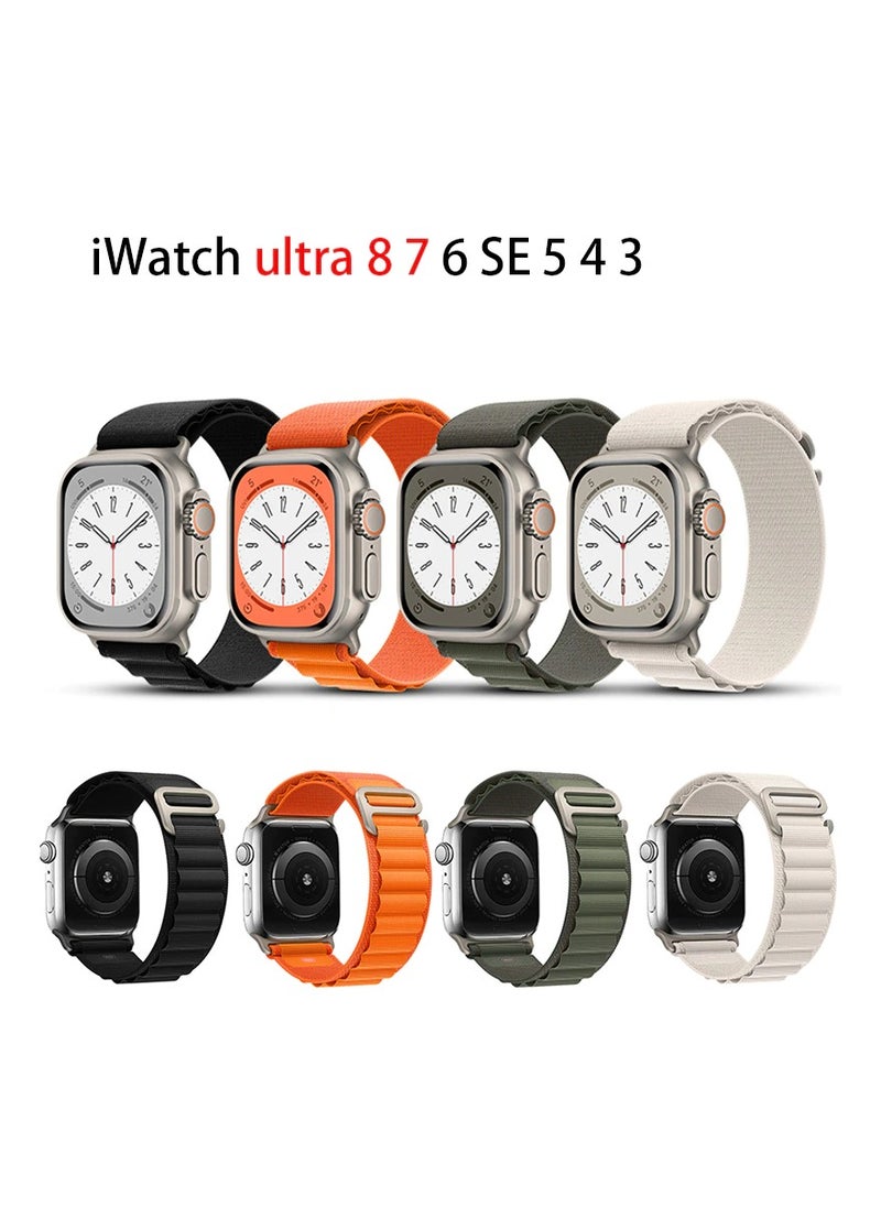 HEXABEX - Replacement Apple Watch Ultra Alpine Loop Band Strap Compatible with 46mm/45mm/44mm/49mm for All Series Black - Image 1