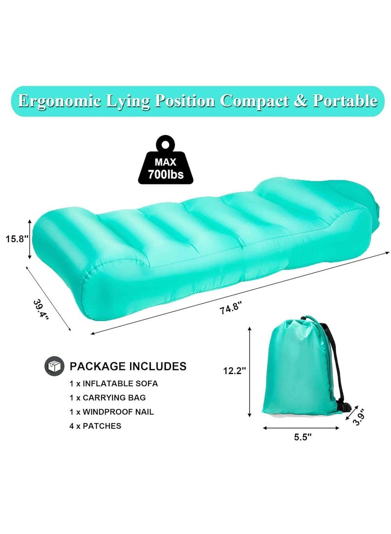 SYOSI Portable Inflatable Couch, Waterproof Inflatable Lounger Air Sofa Bed, 700LBS Weight Capacity Blow Up Couch, Inflatable Beach Chair Bed, Air Couch for Beach/Garden/Camping/Music Festival  - Image 4