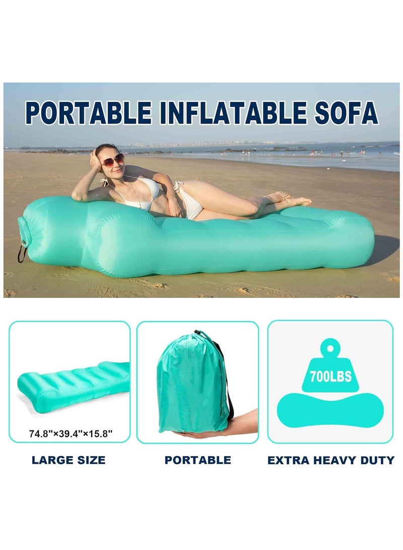 SYOSI Portable Inflatable Couch, Waterproof Inflatable Lounger Air Sofa Bed, 700LBS Weight Capacity Blow Up Couch, Inflatable Beach Chair Bed, Air Couch for Beach/Garden/Camping/Music Festival  - Image 3