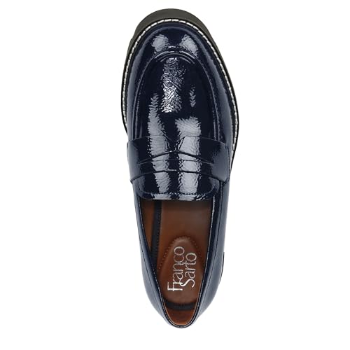 Franco Sarto Womens Balin Lug Sole Chunky Loafer, Midnight, 9.5 - Image 5