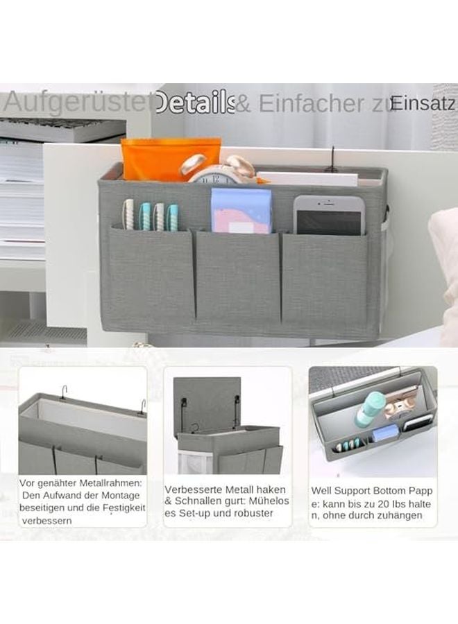 منضدة سرير جانبية قابلة للتعديل مع وحدة تخزين للهاتف والمجوهرات - Image 3