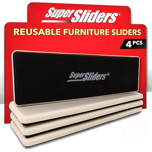 Super Sliders 4 Pack – 2.5" x 9" Heavy-Duty Furniture Sliders for Carpet – Reusable Plastic Sliders for Moving Couches, Tables, Appliances & More – Effortless Furniture Movers - Image 1