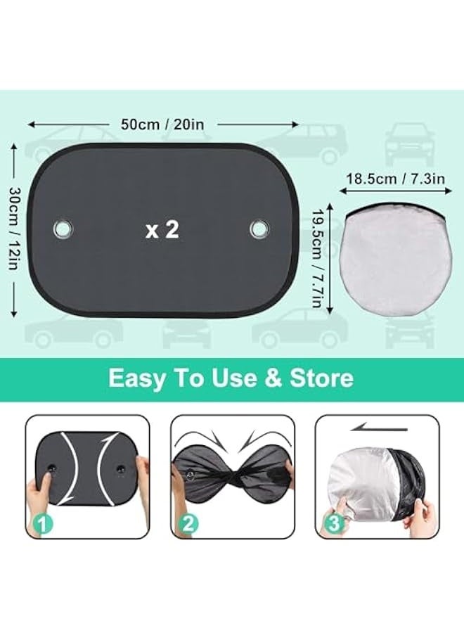 Car Sun Shade, 2 Pack Car Window Shade for Baby Universal Cling Sunshade for Car Side Window Sun Glare and UV Protection for Kids/Adults/Pets Suction Cup Stick Fits 98% CarsCars(50 x 30cm) - Image 3