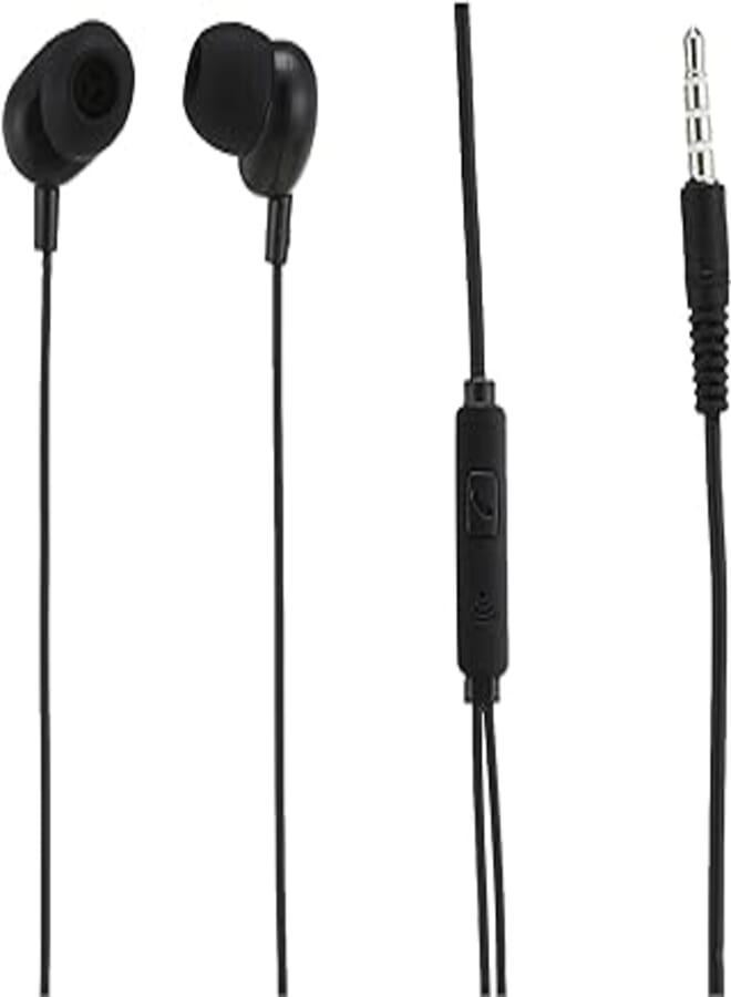 REMAX Remax RW-105 Wired Stereo Sound Quality Earphones Containing Microphone With Controller Button And 3.5 Mm Jack - Black Headphones Headset 