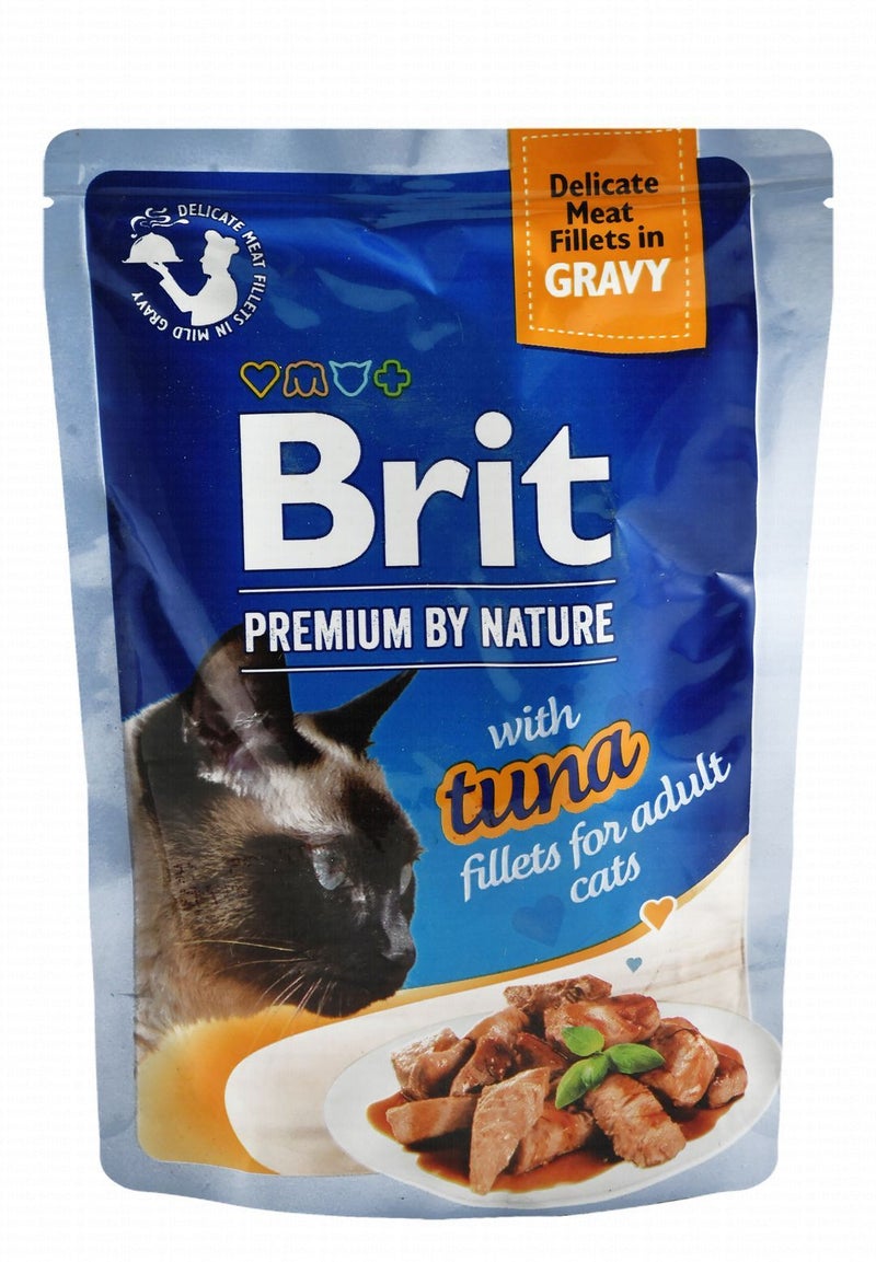 Brit Premium By Nature Wet Cat Food with Tuna Fillets in Gravy for Adult Cats, 85 g - Image 1