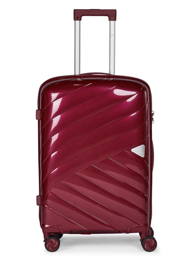 LIMRA travel bags 3-piece hard shell luggage set durable polypropylene suitcases with spinner wheels maroon