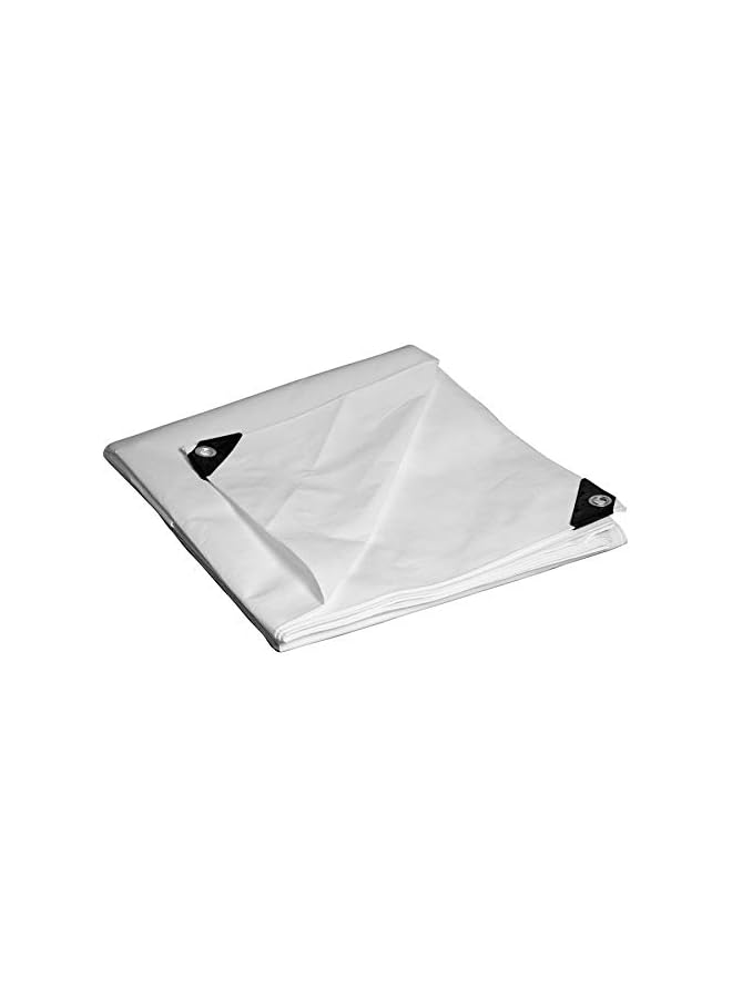 The Bros 10X12 Multi-Purpose White Heavy Duty Poly Tarp (10'x12')  - Image 3