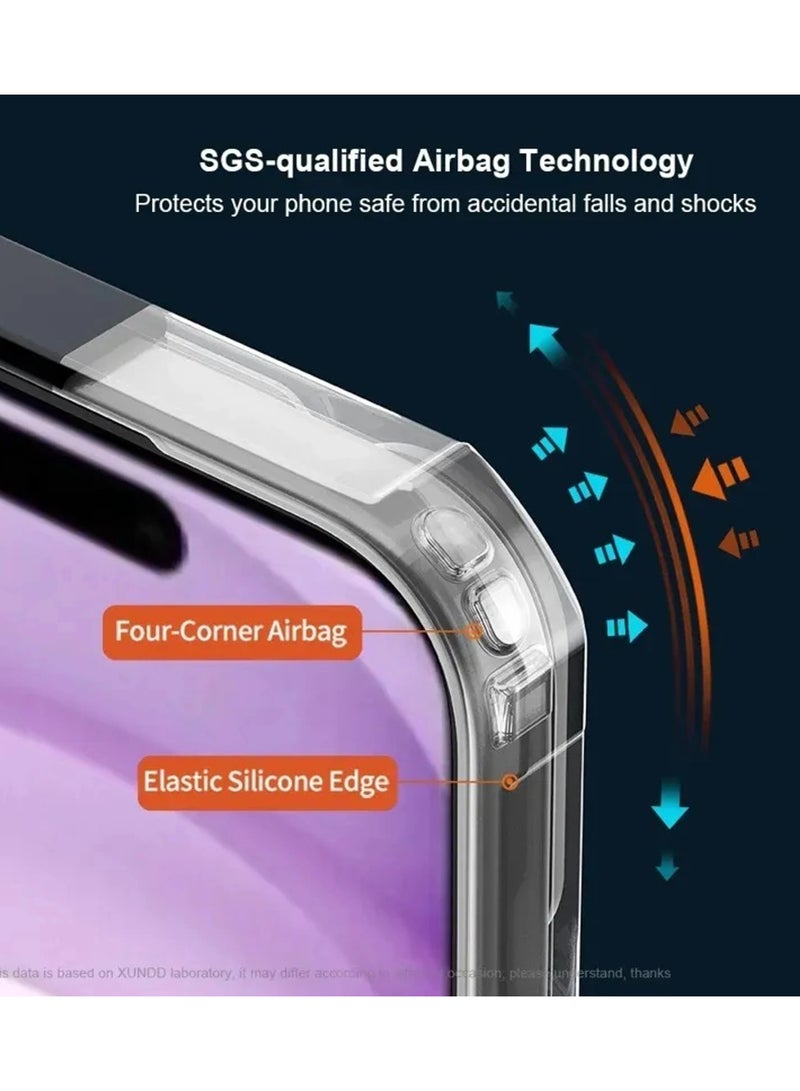 Xundo Clear Case for iPhone 17 | Premium Rugged | Durable Shock-absorbing Frame | Black Border | Thermoplastic Polyurethane | Airbag Anti-drop Protection - Clear - Image 3