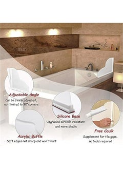 Generic Large Bathtub Shower Splash Guard Kit Self-Adhesive Corner Guards Waterproof Pack of 2 (9.25 x 9.25 inches) Keep Water in Bath or Shower  - Image 2