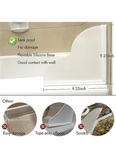 Generic Large Bathtub Shower Splash Guard Kit Self-Adhesive Corner Guards Waterproof Pack of 2 (9.25 x 9.25 inches) Keep Water in Bath or Shower  - Image 3