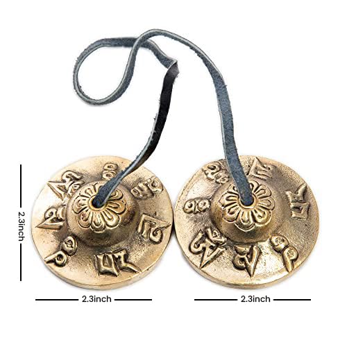 HIMALAYAN BAZAAR Tingsha Cymbals Bells - Easy To Play - Meditation Mindfulness Chime For Chakra Healing Spiritual Dharma Gifts Handcrafted Tibetan By Himalayan Bazaar (Ohm Mani) - Image 4