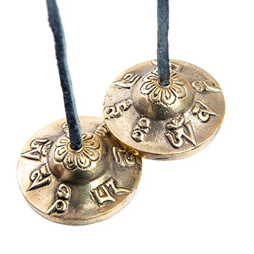 HIMALAYAN BAZAAR Tingsha Cymbals Bells - Easy To Play - Meditation Mindfulness Chime For Chakra Healing Spiritual Dharma Gifts Handcrafted Tibetan By Himalayan Bazaar (Ohm Mani) - Image 3