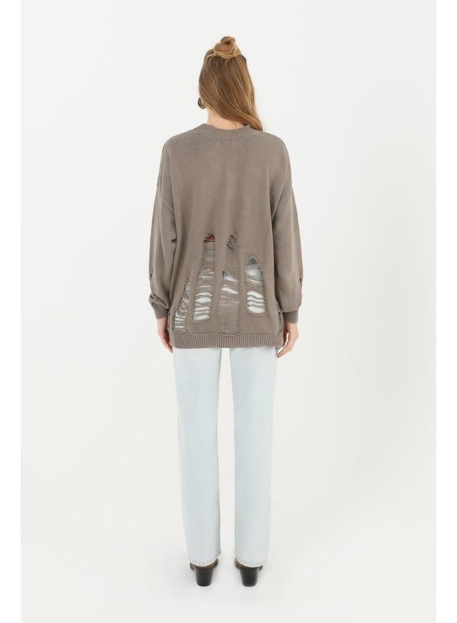 Soul Women's Torn Knit Tunic - 32034TUN - MINK. - Image 3