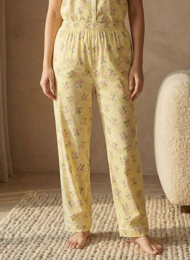 Splash FAV YELLOW Pyjama Set Button Down Shirt and Pants for Women | Best Price UAE