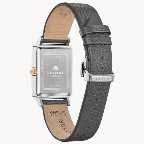 Bulova ساعة بولوفا للرجال فرانك سيناترا "طريقي" بحزام جلدي، لون فضي، الطراز: 98A261 - Image 3