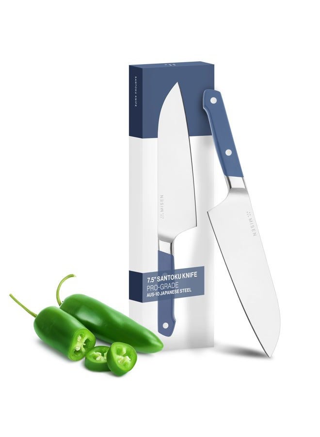 Misen Santoku Knife - 7.5 Inch Japanese Style Kitchen Knife - High Carbon Stainless Steel Chopping Knife, Blue - Image 1