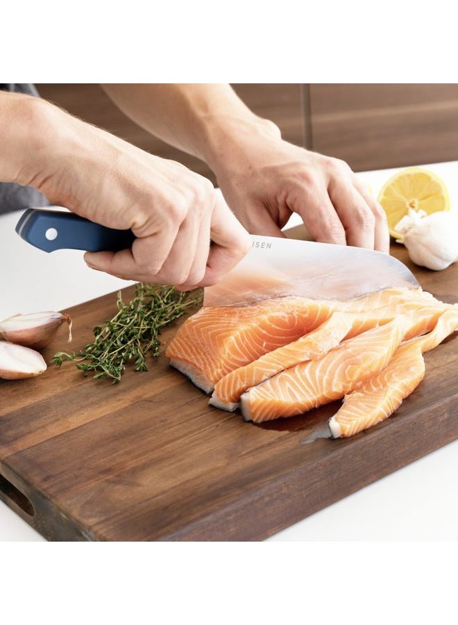 Misen Santoku Knife - 7.5 Inch Japanese Style Kitchen Knife - High Carbon Stainless Steel Chopping Knife, Blue - Image 2