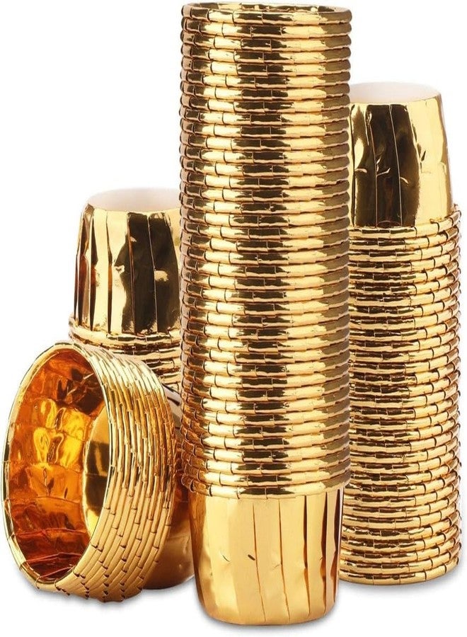 VELEXE Gold Aluminium Foil Baking Cups | 4.5x6x4 | Pack of 50 | Disposable Aluminium Cupcake & Muffin Linear Mould for Baking | Greaseproof, Oven & Freezer Safe | Perfect for Parties & Weddings - Image 1