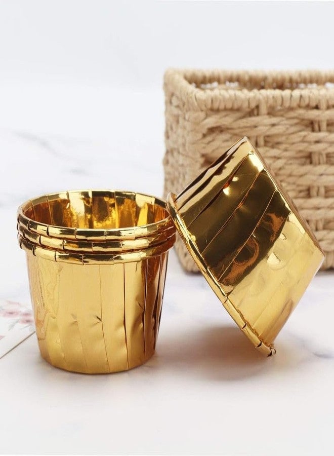 VELEXE Gold Aluminium Foil Baking Cups | 4.5x6x4 | Pack of 50 | Disposable Aluminium Cupcake & Muffin Linear Mould for Baking | Greaseproof, Oven & Freezer Safe | Perfect for Parties & Weddings - Image 2