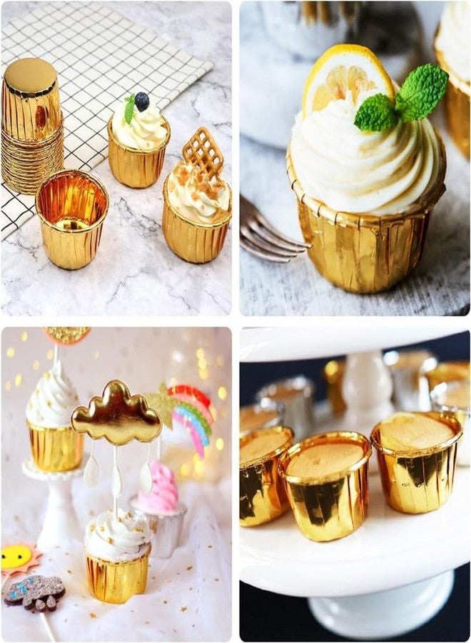 VELEXE Gold Aluminium Foil Baking Cups | 4.5x6x4 | Pack of 50 | Disposable Aluminium Cupcake & Muffin Linear Mould for Baking | Greaseproof, Oven & Freezer Safe | Perfect for Parties & Weddings - Image 3