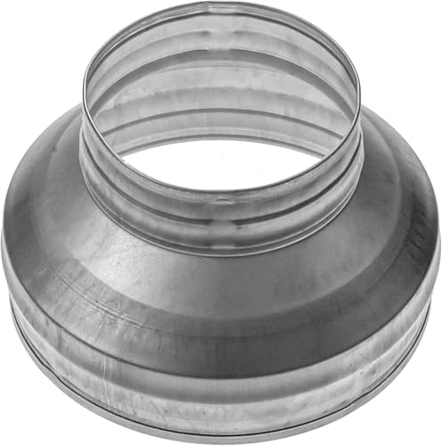 Repa Market 8" to 5" Inch Duct Reducer/Increaser – Galvanized Steel Vent Pipe Adapter HVAC & Dryer Vent Systems – Round Metal Coupling Connector for Exhaust Fans, Bathroom Ventilation, Kitchen Hoods - Image 1