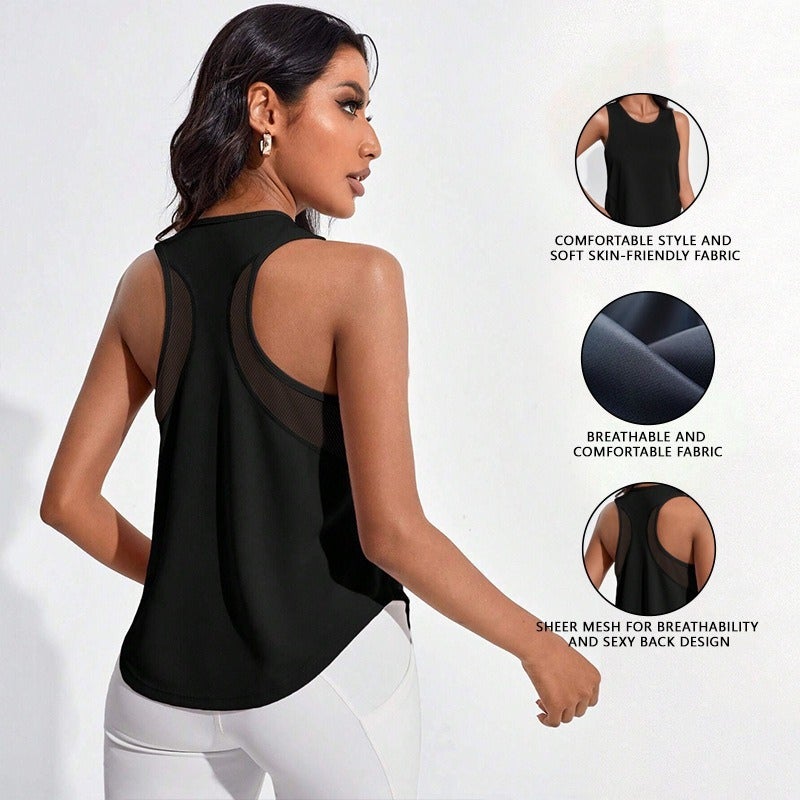 Women's Yoga Set: Racerback Tank Top & Leggings, Quick Dry Breathable - Image 1