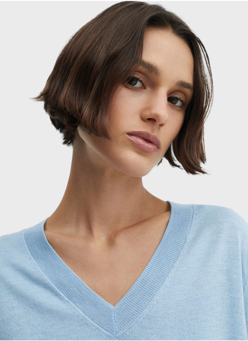 MANGO - V-Neck Knitted Sweaters - Image 1