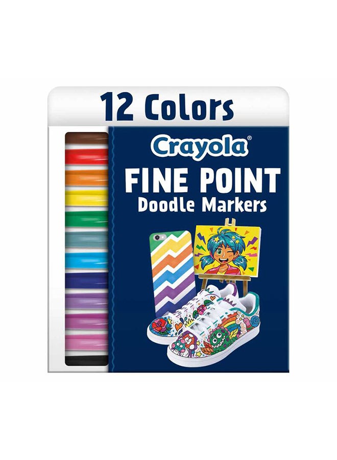 Crayola 12 Ct Fine Point Doodle Markers - Image 1