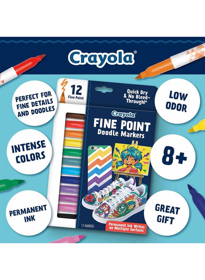 Crayola 12 Ct Fine Point Doodle Markers - Image 5