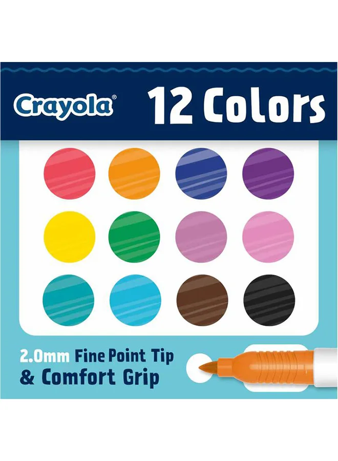 Crayola 12 Ct Fine Point Doodle Markers