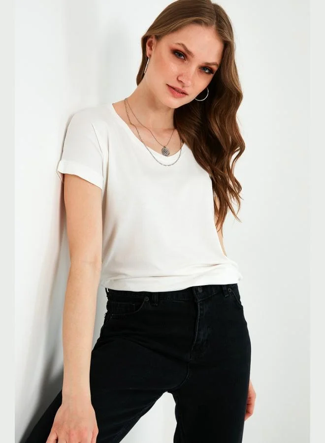 Lela  Lela V-Neck Relaxed Fit Blouse with Slit Detail, 2-Pack, Women's Blouse 5862000S2 for Women | Best Price UAE