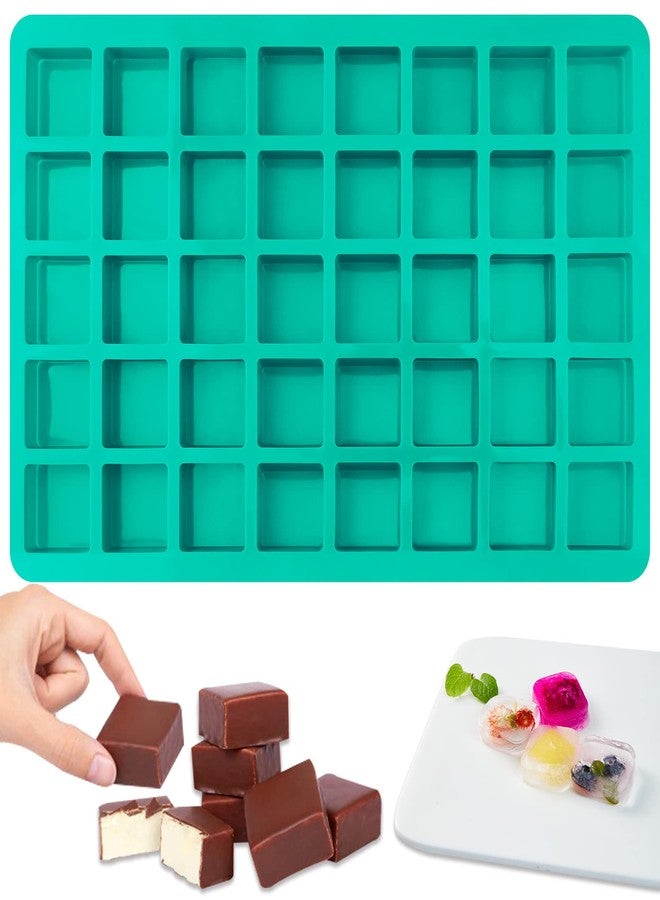 Sakolla Square Chocolate Mold, 40 Cavities Silicone Cube Mold for Chocolate, Candy, Caramel, Ice Cubes, Ganache, Gummy - Image 1
