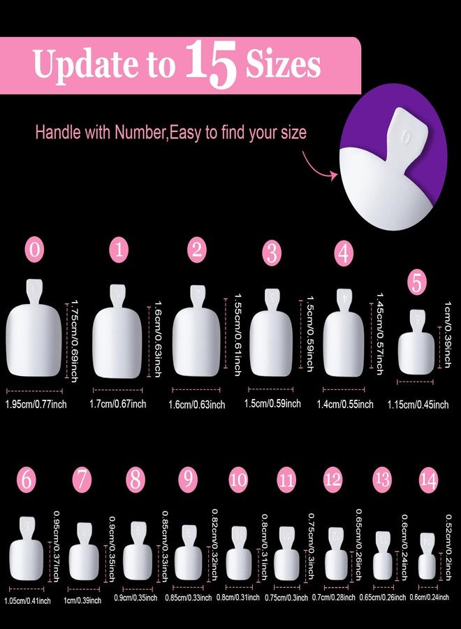 Teenitor White Press on Toenails for Women, 240pcs 15 Sizes of Toe Nail Press ons Fake Toe Nails Tips with Nail Glue, White Toe Press on Nails Square, Toe Nails Press on False Toenails - Image 2