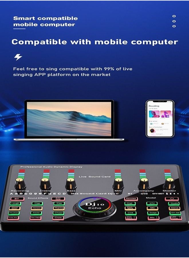 Generic - Wireless Karaoke Microphone Professional Condenser Sound Card Set - Image 1