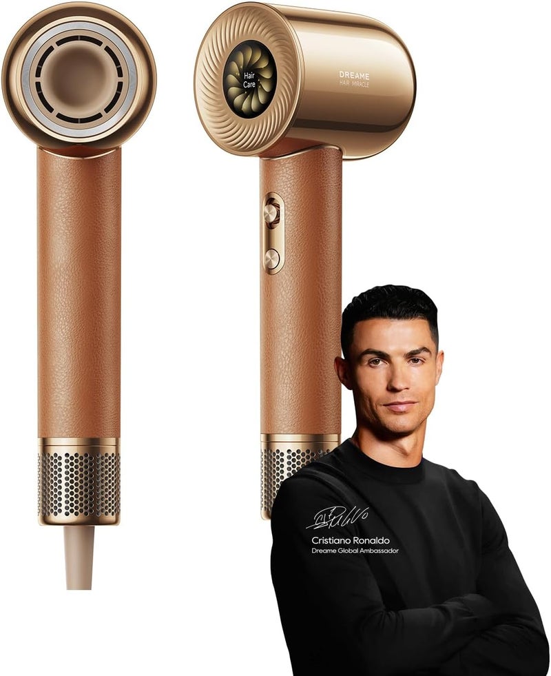 Dreame Hair Miracle Hair Dryer, 5 Nozzles, Fast Drying, 600 Million Negative Ionic Blow Dryer, 130,000RPM High-Speed Motor, Lightweight, Low Noise, Constant 57℃ Care, Leather Handle, 2 Year Warranty - Image 1