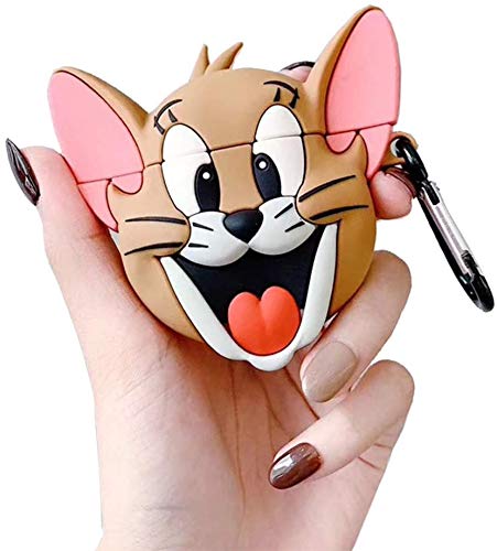 Meyaar Silicone Case for Apple Airpods 4 (2024) Cute Design for AirPods 4 with Active Noise Cancellation (ANC) with Keychain Shockproof Protective Case (Funny Mouse (Brown)) - Image 1