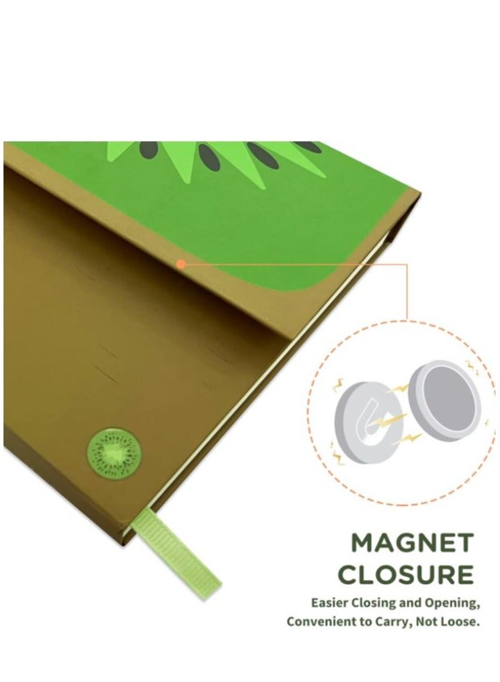 XiuWoo Notebook Journal Fruit with Magnetic Flap Closure, Classic Note book for Writing Sketching Cute Memo Diary Kids, Students, Teachers, 224 Pages, 5.3x7.6 inch - Image 2