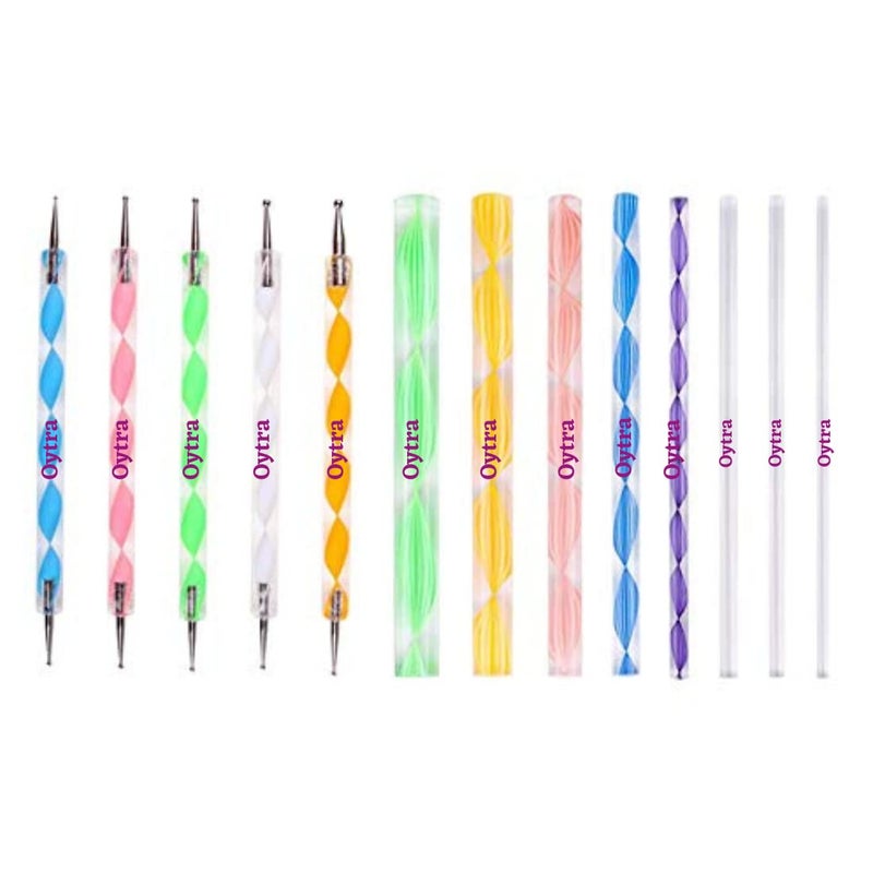 Oytra 13 Piece Mandala and Acrylic Dotting Tool Set Embossing Stylus for Pottery Ceramic and Polymer Clay Multicolour - Image 1
