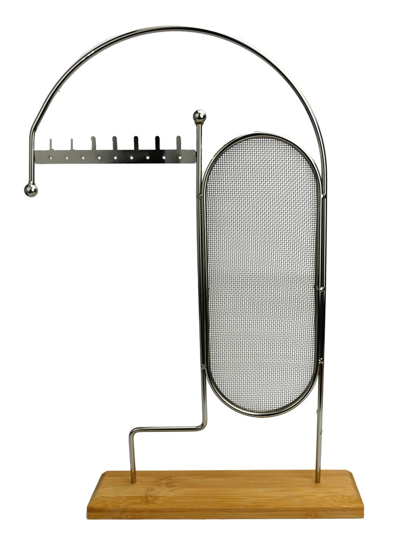 Necklace Organizer for Jewelry, Hanger Stand Metal for Earing Holder, Hanger Stand for Women Accessories, Bedroom Accessories for Women Dresser, Bracelet Holder and Necklace Holder For Women - Image 1