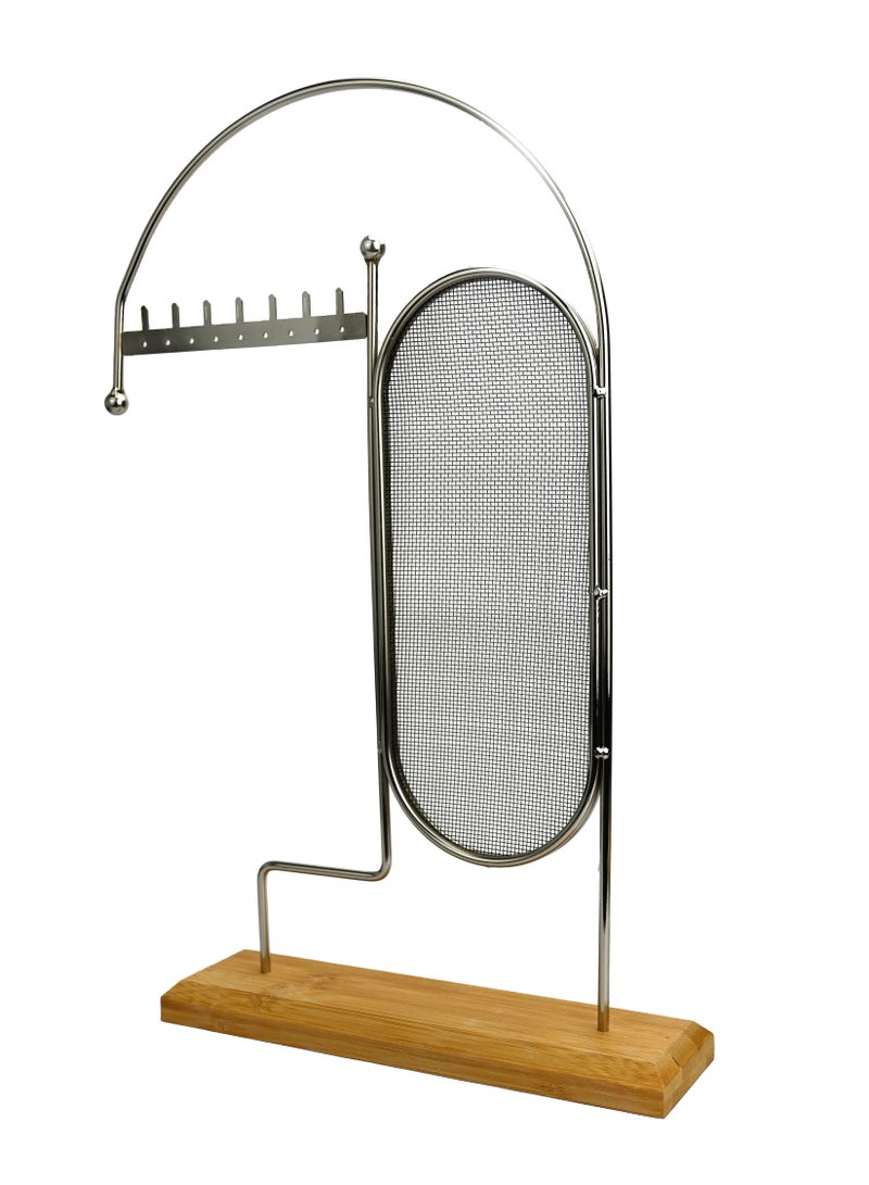 Necklace Organizer for Jewelry, Hanger Stand Metal for Earing Holder, Hanger Stand for Women Accessories, Bedroom Accessories for Women Dresser, Bracelet Holder and Necklace Holder For Women - Image 2