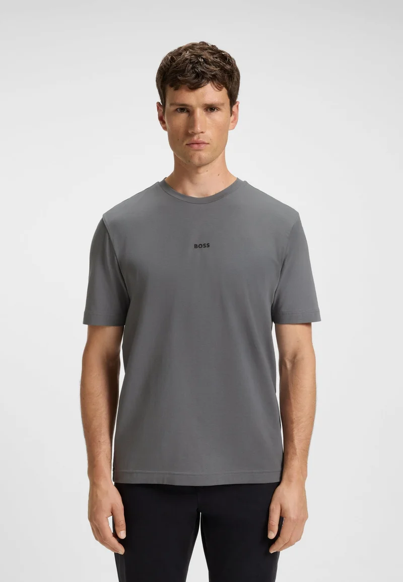 BOSS Stretch-cotton T-shirt with logo print