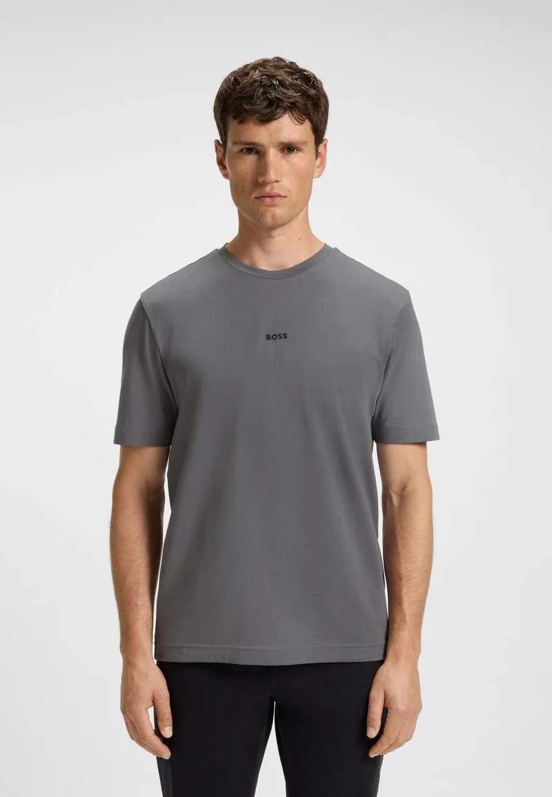 BOSS Stretch-cotton T-shirt with logo print